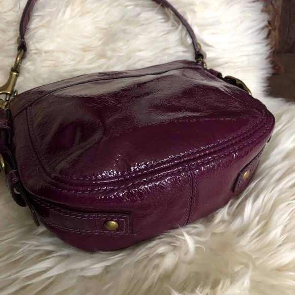 Purple Cranberry Coach Patent Leather Mini Bag - Picture 4 of 16